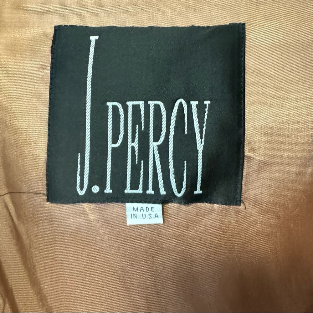 J Percy Merino Wool Coat Camel Midi Jacket Old Money Womens Medium / Large - Picture 9 of 11